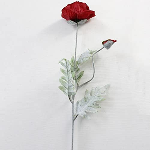 NARENDRA 70 cm Frühling 2 Köpfe Mohn Künstliche Blumen DIY Hochzeit Weihnachtsfeier Dekoration Seidenblume Wandmaterialien-Rot 1 stücke