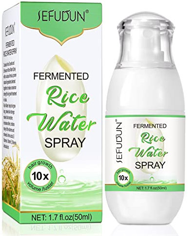 Rice Water Spray Hair Growth And Regrowth, Hair Growth Serum Treatment for Thinning Hair and Hair Loss and Moisturising Fermented Rice Water Spray for Damaged, Dry, Curly or Frizzy Hair, 50ml