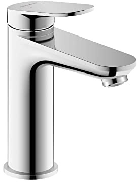 Duravit Wave Waschtischarmatur, Größe M (Auslauf Höhe 111 mm), Wasserhahn Bad, Armatur Waschbecken, Chrom