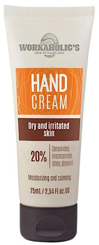 Workaholic's - Ceramide Handcreme für trockene und rissige Hände, Hand Cream mit Niacinamide, Sheabutter und Glycerin, optimale Handpflege für Männer und Frauen, schnell einziehend, 75 ml
