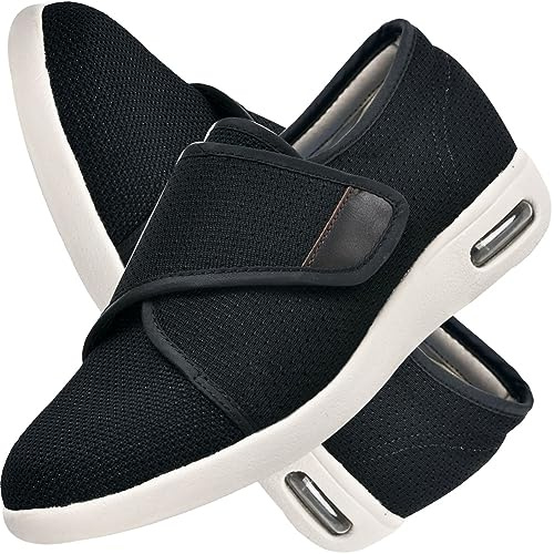 POFH Scarpe Diabetici Donna Estive, Pantofole per Anziani Donna, Scarpe Piedi Gonfi Donna, Sportive da Jogging Fitness Ortopediche per diabetici (Color : Black, Size : 39 EU)