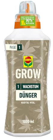 COMPO GROW Fertilizzante per la crescita per colture speciali, fertilizzante per interni ed esterni, fertilizzante speciale per la fase di crescita, minerale, 1 l, verde