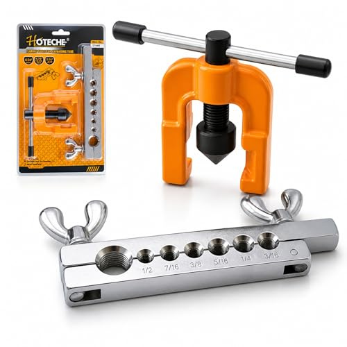 Topolenashop Máquina de avellanado y estriado para tubos de cobre – Tamaños 3/16-5/8, herramienta para fontanería, aire acondicionado y refrigeración