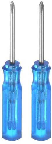 sourcing map 2Pcs PH0 Mini Phillips Screwdriver 1.5mm Magnetic Cross Head 45mm Length for Small Appliances Repairs, Blue