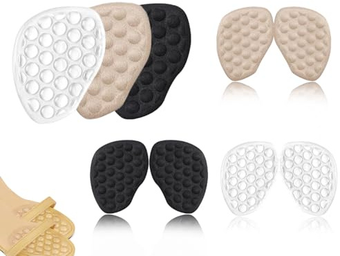 Lhbwhiz 3 Paar Vorfußpolster,Silikon Vorfuß Ballenpolster,Wiederverwendbares Gelpolster Vorderfuß,Anti-Rutsc high heels Schuhpads,einlegesohlen,Zehen Liner,Fußballenpolster,vorderfußpolster,für Damen
