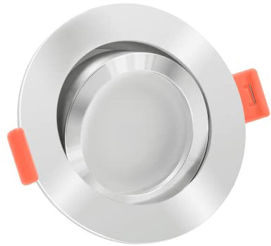 luxvenum Smart Home LED Einbaustrahler 24V 6W - 1x dimmbare LED Deckenleuchte extra flach nur 25mm, 120° Abstrahlwinkel, 90 CRI, Deckenspots für Flur, Wohnzimmer, Küche, Farbe Chrom, 2700K