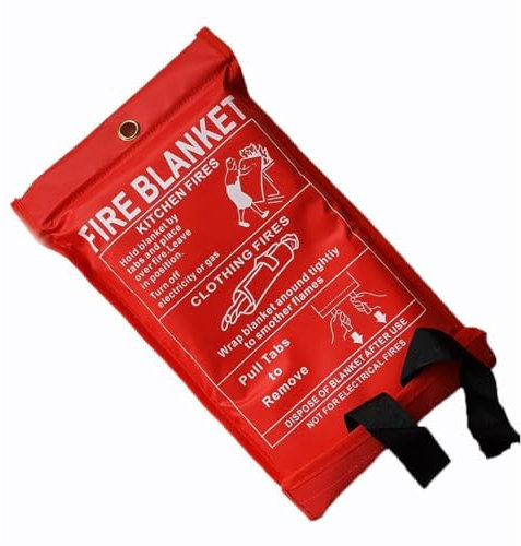 Fire Blanket,1mx1m Household Emergency Rescue Outdoor Special Escape Fire Blanket Fiberglass Fire Blanket for Kitchen,Fireplace,Grill,Car,Camping,Home,School,Caravan Car and Office