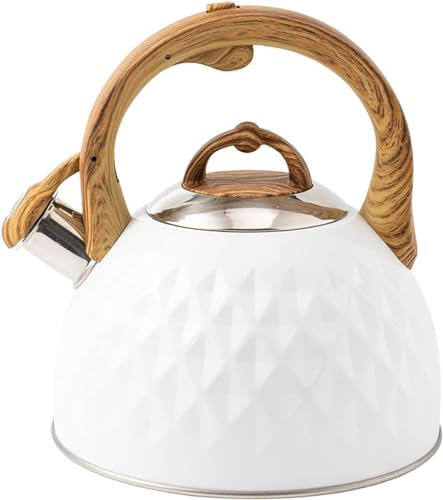 ABBNIA Stove Top Kettle Whistling Kettle for All Hob/Stove Gas Induction Stovetop Whistling Kettle 3L Food Grade Stainless Steel Thickened Three-Layer Composite Bottom