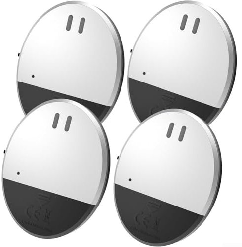 Puupaa, sensore di allarme ultra sottile per porte e finestre, 130 dB, rilevatore di rottura del vetro, per case, auto, capannoni, roulotte, camper, fai da te, facile da installare (4 pezzi)