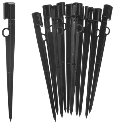 M METERXITY 10-Pack Irrigation Drip Support Stakes, 200x18mm for 1/4 Inch Drip Tubing Plastic Drip Hose Stakes for Irrigation/Greenhouse, Securing Pegs Pipe Hose Holder