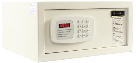 Wandtresor Klein Safe Tresor mit Schlüssel Möbeltresor Geldkassette Zahlenschloss für Zuhause, Büro, Hotel(White)