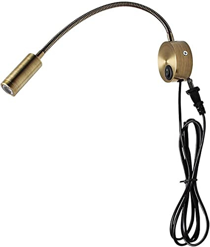 LED-Wand-Leselampe, 3 W, Schwanenhals, Wandmontage, antikes Messing, Lampe für Schlafzimmer, Schreibtisch, Treppen, Arbeitszimmer