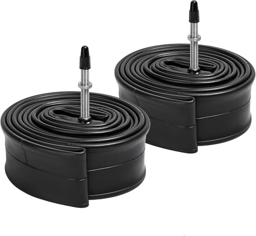 YunSCM 2PCS 44/52-507 24 Zoll Schlauch 24x1.75 24x1.95 24x2.0 24x2.10 24x2.125 FV48mm Valve Presta-Ventil, kompatibel 24 Zoll Fahrradschlauch/E-Fahrrad Schlauch 24x1.75/2.125