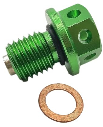 Tornillo de Perno de tapón de Drenaje de Aceite magnético M12XP1.5 Compatible con YZ400F YZ426F WR400F WR426F YZ80 YZ100 YZ125 YZ250 YZ400 YZ465 YZ490 Bikes de Tierra y Motocicletas(Green)