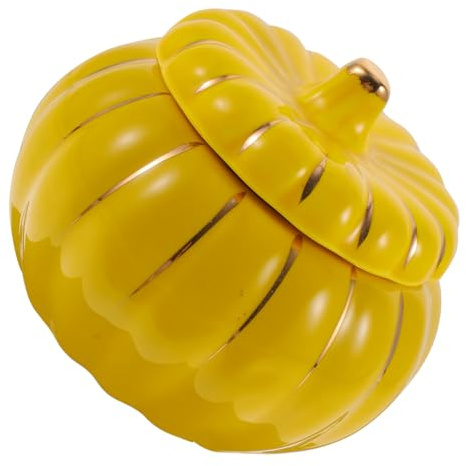 SOLUSTRE Taza de Calabaza de Cerámica para Sopa y Postres para Halloween con Tapa Tazón Decorativo