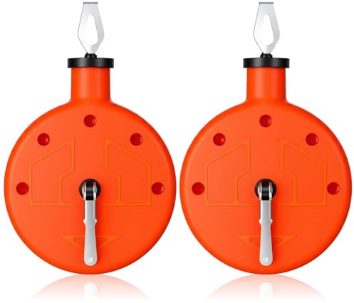 AmazingSpark 2 Pcs Chalk Line Tool 100 ft Portable Chalk Line Reel Box with PP Case for Building Construction Wood Working Decoration Brick Layer Drawing Straight (Orange)