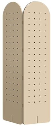 IYUESQ Panel Divisor de ambientes de Tablero Perforado, mampara de Madera, mampara de privacidad Plegable, Expositor de Tablero Perforado para joyería, Bazar, Dormitorio (Estilo 2, 2 Pane