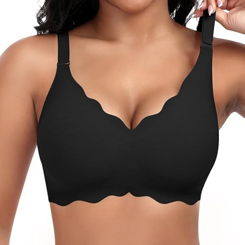 Cavotor Jelly Bras for Women Non Wired Seamless Support Wireless Comfort Bra for Large Breasts Soft Bras Ladies T Shirt Bralettes