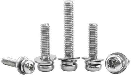DSDBDNN Tornillo de cabeza plana con ranura en cruz y arandela de acero inoxidable M2 M3 M4 M5 M6 M8, tres tornillos de máquina combinados(22mm,M3 50pcs)