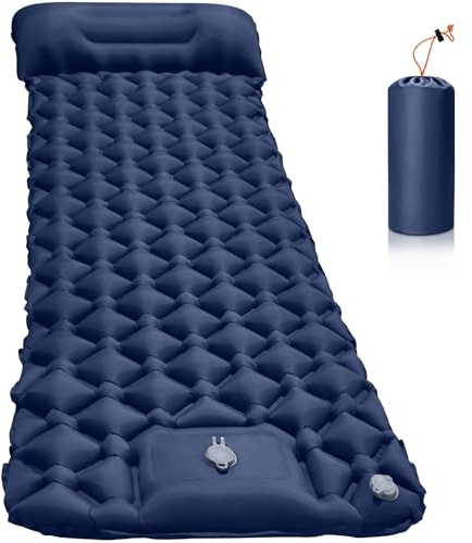 XUNIVERS Colchoneta Autoinflable para Dormir para Acampar,Ultraligero de Colchoneta Hinchable Camping,Utraligero Esterilla Inflable Portatíl Colchón Individual,concon Bomba de Pie para Camping,Viaje