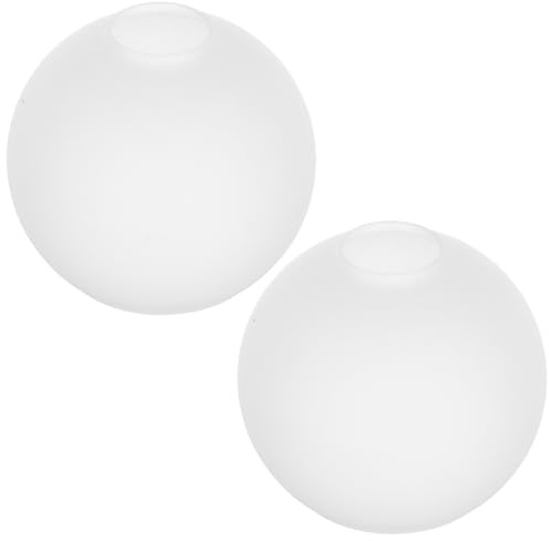 Gadpiparty Paralume in Vetro Bianco Latte Sferico 2 Pezzi, Copertura Paralume di Ricambio per Lampade da Tavolo, Sospensione e Parete Apertura 42 Mm, Diffusore Luce Caldo per Soggiorno