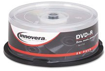 DVD+R Discs, 4.7GB, 16x, Spindle, Silver, 25/Pack