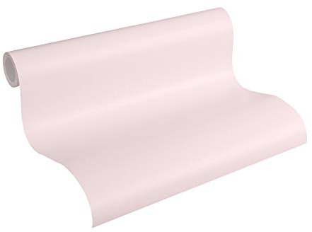 A.S. Création Attractive Vliestapete mit glatter Oberfläche 0,53 x 10,05 m – Rosa – einfarbige Uni Tapete glatt Made in Germany – 303219