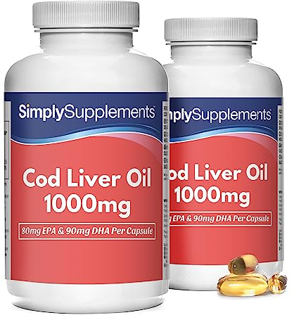 Pure Cod Liver Oil 1000mg | Supports Heart, Brain, Vision & Immune Health | Rich in Omega 3 Fatty Acids | 240mg of EPA and 270mg of DHA per Serving | 360 Capsules = 4 Months' Supply | Made in The UK