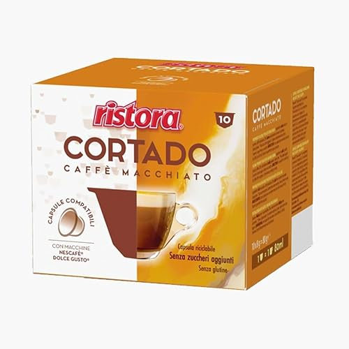 40 CIALDE CAPSULE COMPATIBILI DOLCE GUSTO RISTORA PREPARATO PER BEVANDA AL GUSTO DI CORTADO CAFFE' MACCHIATO ORIGINALI