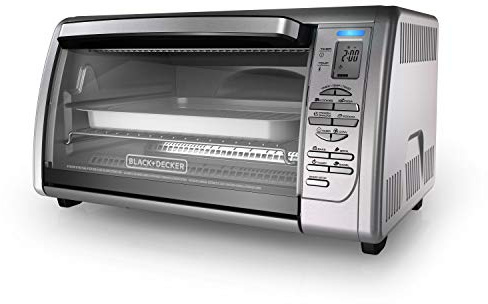 Black+Decker Countertop Convection Toaster Oven, 8 One-touch Cooking Functions, Stainless Steel