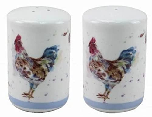 Lesser & Pavey 7.3 cm Fine China/Porcelain Country Cockerel Salt and Pepper Shaker, Multi-Colour