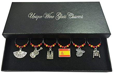 Libby's Market Place - Abalorio de copa de vino con diseños inspirados en España