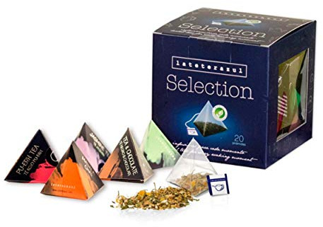 LA TETERA AZUL Pack De Tés E Infusiones. Surtido De Infusiones Variadas. Set De Infusiones Ideal Para Regalo. 20 Pirámides Envueltas Individualmente.