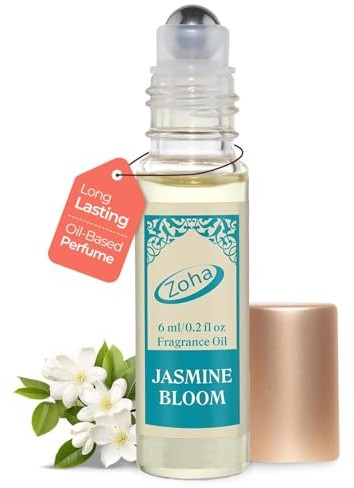 Zoha Jasmine Bloom | Roll on Perfumes for Women & Men | Alcohol-free Jasmine Perfume Oil | Travel Size Long Lasting Fragrance | 6ml Roller