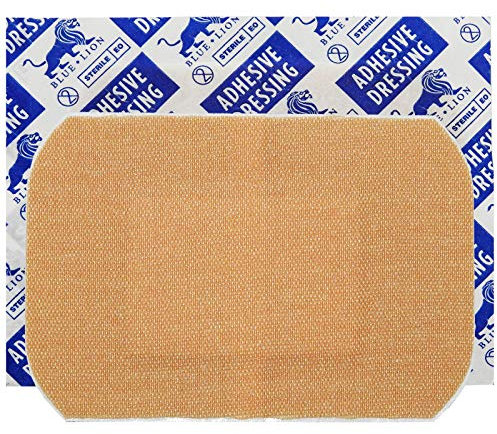 100 Pack Blue Lion 7.5cm x 5.1cm Large Fabric ZO CE Premium Medical Plasters