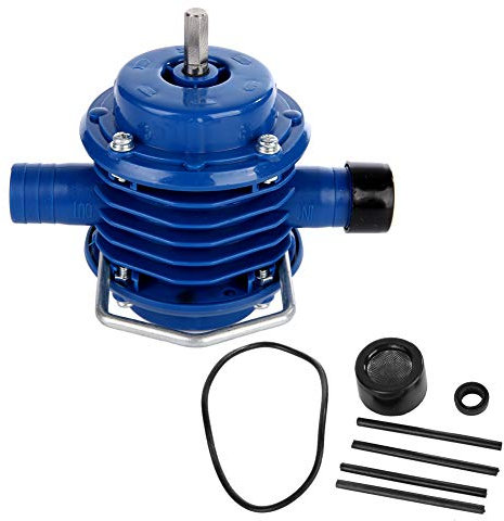 Keenso Modern and Reliable Blue Hand Drill Pump, J137 Mini Electric Water Transfer Pump for Home Garden, Plastics Material, 125mm x 107mm x 78.6mm, 15.8mm Internal Diameter, 21mm Outside Diameter