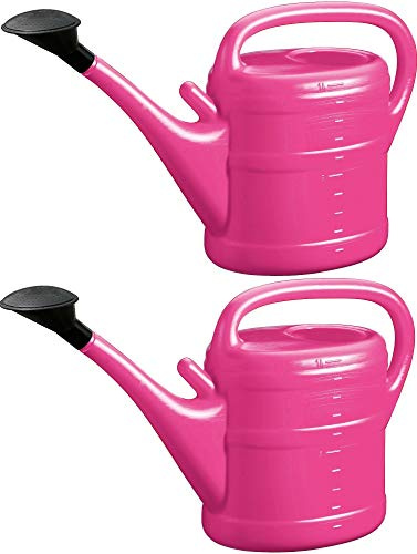 2X Gießkanne 10L PINK + 1x BILDMAGNET! Blumenkanne Kunststoff für groß & klein, Garten & Zimmerpflanzen Gießkannen Gieskanne Gieskannen Giesskanne 10 L Liter Watering Can Gieskannen10Liter