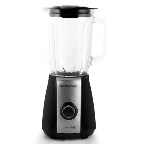 Orbegozo BV 6575 – Batidora de vaso, 5 velocidades, opción Pulse, cuchilla titanio desmontable, jarra termoresistente de 1,5 L, 600 W