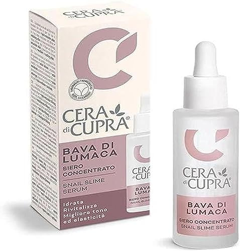 Cera di Cupra, Siero Nutriente Bava di Lumaca, Ad Azione Rivitalizzante, Migliora il Tono e l'Elasticità, Rimuove i Segni di Fatica e Stress, Made in Italy, Dermatologicamente Testato, 30 ml