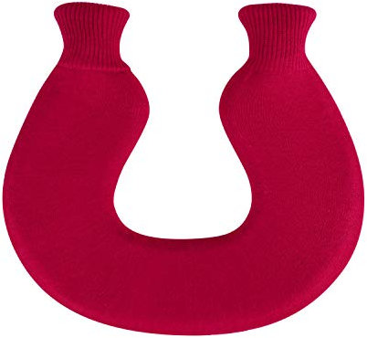 U Shaped Hot Water Bottle, Professional Hot Water Bag for Neck and Shoulders Rubber Hot Water-Filled Bottle with Removable Soft Knitted Plush Cover Good Sealing Pain Relief (14x12inch)