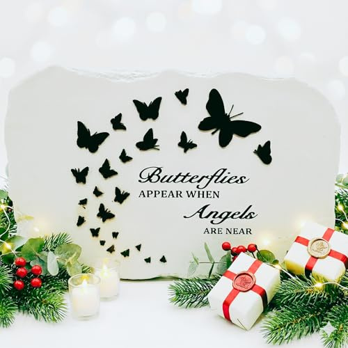 PetAngell Memorial Stones for Loved Ones Outside - Memorial Garden Stones in Memory of Loved Ones Lost, Pet Memorial Stone, Garden Remembrance Stones - 10.5 x 7 x 0.5 inches, Waterproof Resin