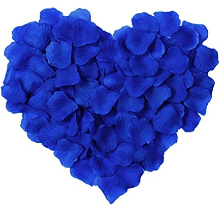 RuiChy 1000pcs Artificial Silk Rose Petals for Wedding, Dark Blue | Fake Flower Petals Home Party Romantic Night Anniversary Valentine's Day Wedding Party Table Decorations