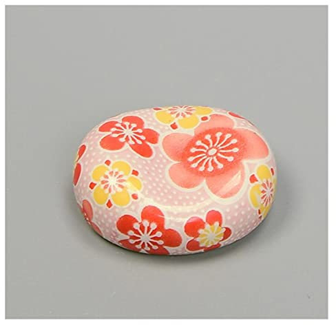 60 Pcs Bean Shaped Japanese Chopsticks Rest Ceramic Spoon Stand Knife Fork Holder for Home Restaurant Hand Painted 6 Floral Pattern SN (Color : 4)