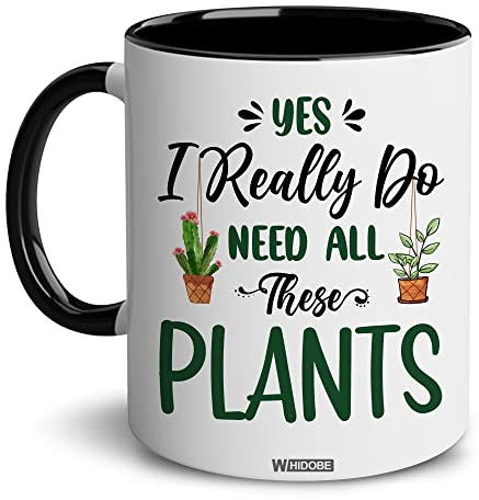 WHIDOBE Gift For Gardeners - Plant Mug for Plant Lovers - Gardening Gifts For Women, Men - Yes I Really Do Need All These Plants - Gifts For Garden Lovers - Crazy Plants Lady