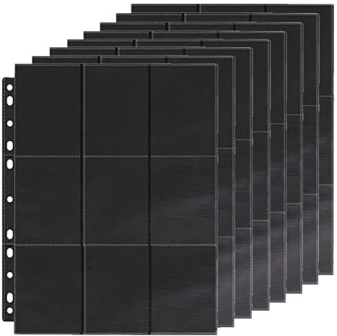 KAHEIGN 36 Pezzi Custodie per Carte Collezionabili, 648 Tasche Pagine a Doppia Faccia con Copertina in Cartoncino Fogli Raccoglitori in Plastica a 11 Fori Chiare Protezioni - fit 3 Anelli Raccoglitore
