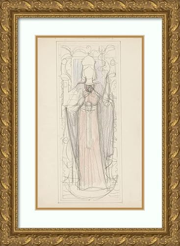 ArtDirect Antoon Derkinderen 13x18 Gold Ornate Frame and Double Matted Museum Art Print Titled - Amsterdam City Bast (1900-1903)
