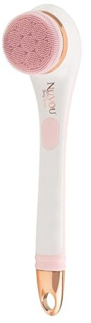 JML NuYou Electric Body Brush - Battery Silicone Body Scrubber with 4 Interchangeable Heads to Cleanse, Massage and Exfoliate - Foot and Back Scrubbers for use in Shower and Bath with Long Handle