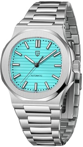 Pagani Design Reloj 1728 para Hombre, cronógrafo automático, Brazalete de Acero Inoxidable, Cristal de Zafiro, Sumergible 100 Metros, Movimiento automático ST16
