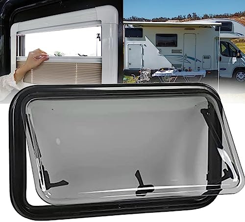 ELOMAS Ausstellfenster Camper,Wohnmobil-Fenster,Caravan Seitenfenster BelüFtung Fenster Mit Markise Und Screens,65° Extrapoliertes Ersetzen Fenster Mit Zweischichtiges Glas,600 * 600mm