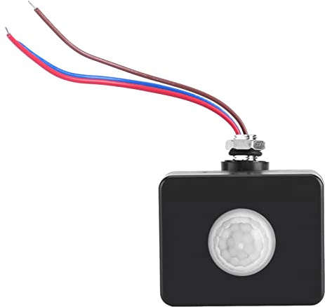 Détecteur De Mouvement, IP54, 120-140°, 100W, Mini Interrupteur PIR réglable Infrarouge Détecteurs D'éclairage Mur Interrupteur De Chaussée, Détecteur de Mouvement PIR Extérieur/Intérieur, Noir
